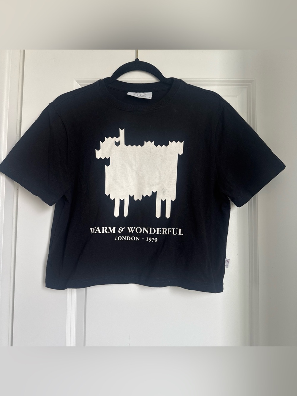 Warm & Wonderful X Rowing Blazers Black cropped sheep tee Size Small Rare